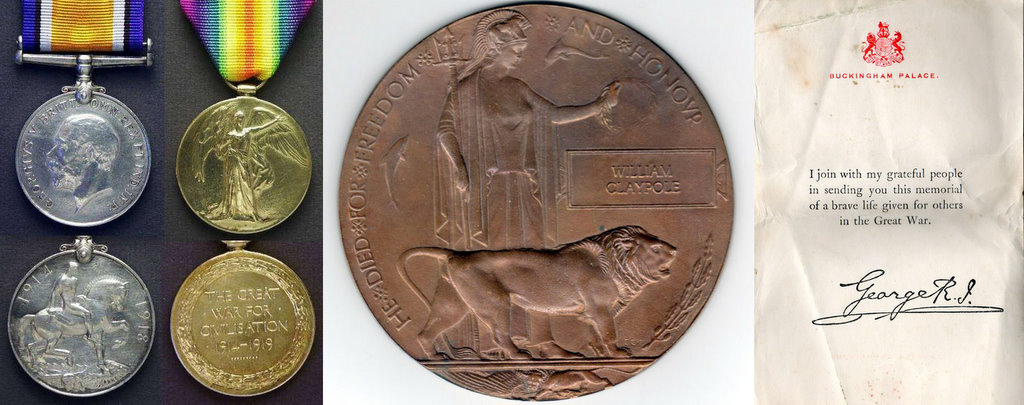 The British War and Victory Medals: The World War I Memorial Plaque: King George V letter